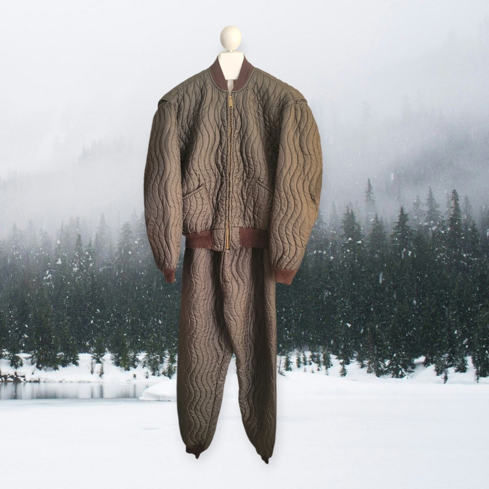 Vintage 60s Quilted 2pc Snow Gear